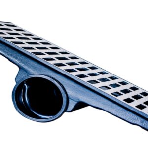 GRELHA ALUM. 020 X 100 C/ COLETORA CX. PVC LAT.